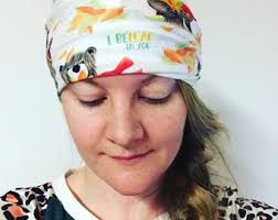 Recycled AUTUMN BEAR Headwear Outdoor Head Band Biking Walking Hike  Catherine Redgate Face Mask Covering Gift Scarf Leaf Positivity Pun Cute