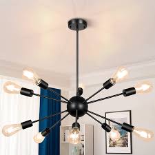 Find the perfect addition to your home's decor by shopping for lighting fixtures by color, material and finish. Buy Sputnik Chandeliers 10 Light Modern Pendant Lighting Metal Ceiling Light Fixture Adjustable Height Industrial Vintage Hanging Pendant Light For Kitchen Island Dining Room Living Room Hallway Black Online In Turkey B08fc33vl5