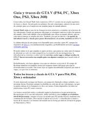 Grand theft auto v para pc es un juego de acción y aventuras, el quinto de la serie gta. Codigos Gta V Ps4 Dinero Infinito