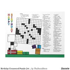 Birthday Crossword Puzzle 70 Clues Notepad Zazzle Com Crossword Puzzle Puzzle Books Crossword