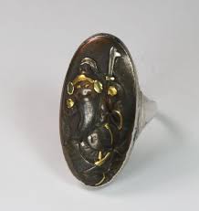 Bold Antique Japanese Shakudo Ring Shakudo Antiques Vintage Jewelry
