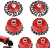 6 Pezzi Spazzola Metallica Smerigliatrice Angolare, Rosso Wire Brush, Set  Di Spazzole a Tazza Con Ruota Metallica, M14 Spazzola Acciaio a Tazza per  ...