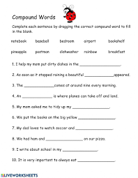 Compound Words Interactive Worksheet In 2020 Compound Words Compound Words Worksheets Words