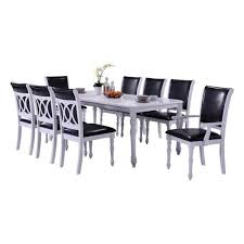 With the appropriate design this area can become its furniture is an important element, the shape and size of the dining chairs and tables depends on individual tastes yet the modern lifestyle and design. Oakland Living Indoor Black And White Modern 9 Piece Dining Set With A Solid Wood Rectangular Dining Table Hdvenice1 2 6 The Home Depot