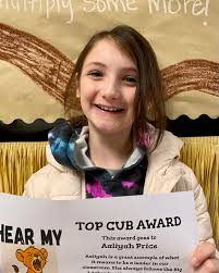 Congratulations to our Top Cub Award recipient, Aaliyah Price ...
