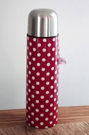 Thermoskanne Teekanne Wachstuch Punkte Rot Weiss Rot Weiss Teekanne Wachstuch