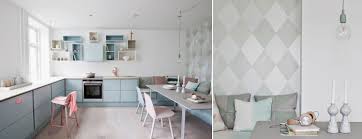 A perfect alternative to traditional white designs, these subtle colors definitely steal the show. Lovely Pastel Kitchen Nordic Design