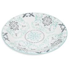 Fuente De Loza Azul Gris Maisons Du Monde Bleu Gris Plate Deco Blanche