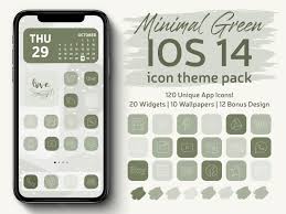 Neutral tone aesthetic ios 14 icons with yung's icon pack, you can choose from midnight green, rose gold, or sky blue to. Iphone Ios 14 App Icons 120 Minimal Green Icon Bundle Pastel Etsy