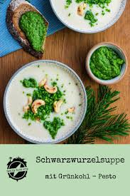 Schwarzwurzelsuppe Mit Grunkohlpesto Und Cashewkernen Familyfoodtrip Foodblog Vegane Rezepte Schwarzwurzelsuppe Vegane Rezepte Vegane Rezepte Gesund