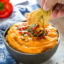 Easy Roasted Red Pepper Hummus The Busy Baker