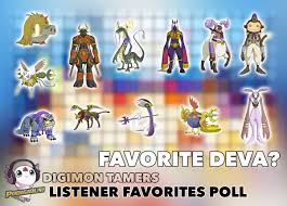 Podigious A Digimon Podcast On Twitter Digimon Tamers Listener Favorites Poll Who S Your Favorite Deva Originally known as antylamon, the rabbit deva, she is forced to regress to her lopmon form when she becomes suzie's partner. digimon tamers listener favorites poll