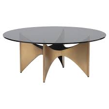 A coffee and coffee table from the irongate collection evokes warmth and charm. Sunpan London 40 25 Modern Glass And Metal Coffee Table In Gold 106164