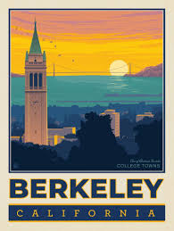 American College Towns Berkeley Ca Anderson Design Group American Travel Posters Berkeley California California Travel