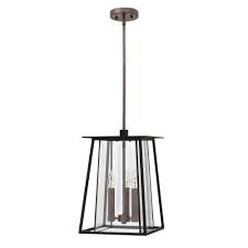 Hinkley Walker 3 Light Black Led Outdoor Pendant Light 2102bk Ll The Home Depot