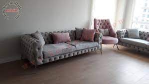 Teslimat süresi yaklaşık 15 gündür. Kadife Kumas Metal Ayak Chester Koltuk Takimi Chester Koltuklar Ve Kose Takimlari