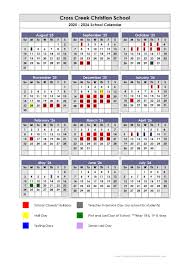 Academic Calendar - Cross Creek Christian School