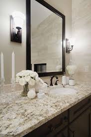 The clean granite tiles used in this bathroom can be easily cleaned and add to a lovely classic look. Bathroom Countertop Inspirations Best Diy Lists Granite Bathroom Bathroom Counter Decor Bathroom Countertops