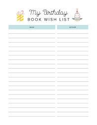 Birthday Book Wish List Printable Birthday Book Birthday Wishes For Myself Books