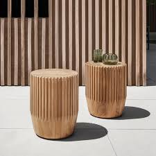 Set end tables beside either arm of the sofa to hold drinks, snacks, remotes and, of course, table lamps. Buy Arbor Stool Side Table By Gloster The Worm That Turned Revitalising Your Outdoor Space