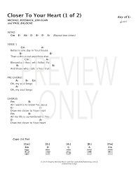 Closer To Your Heart Lead Sheet Lyrics Chords