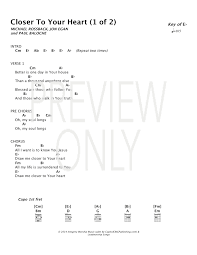 closer to your heart lead sheet lyrics chords