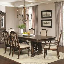 Coaster Ilana Traditional Antique Java Rectangular Formal Seven Piece Dining Table Set Rectangular Dining Table Black Dining Room Furniture Wood Design