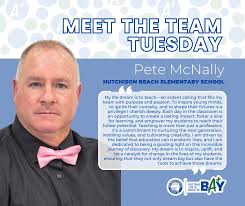 Pete McNally, Hutchison Beach Elementary School's Rookie Teacher of the  Year, is this Tuesday's #MeetTheTeamTuesday! Pete began his journey as an  educator during the Hurricane Michael recovery, delivering humanitarian aid  to our