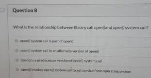 Solved Question 8 What Is The Relationship Between Library Chegg Com