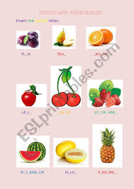 Learn objects starting with each letter, alphabet chart and much more. Fruits And Vegetables Esl Worksheet By Svitlanapolitovska