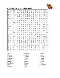 Frutas Y Verduras Fruits And Vegetables In Spanish Wordsearch In 2020 Fruits And Vegetables Fruit Vocabulary