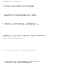 Yet, word problems fall into it is conventional in algebra to represent an even number as 2n, where, by calling the variable 'n,' it is understood that n will take whole number values. Math Plane Algebra Word Problems Linear Equations Worksheet Pdf Kuta Samsfriedchickenanddonuts