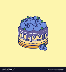 Cake Blueberries Chocolate Syrup Vector Image On Vectorstock Blueberry Chocolate Cake Illustration Chocolate Syrup