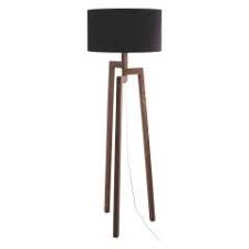 Dylan Walnut Stained Wooden Floor Lamp With Black Shade Antique Lamp Shades