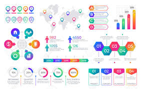 Infographic Chart Timeline Graph Elements With Flow Diagrams