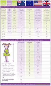 craftyline e pattern shop size charts baby size chart