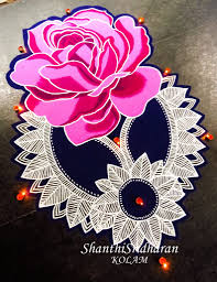 Rose Rangoli Rangoli Border Designs Rangoli Designs Flower Rangoli Designs