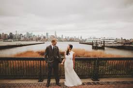 New York Skyline Wedding In Foggy Wehawken New Jersey