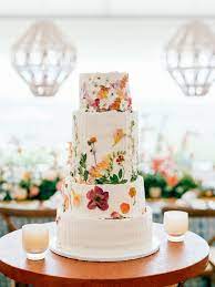 Everything About This Couple S Outdoorsy Colorado Wedding Spoke To Their Wildflower Theme Wedding Cakes With Flowers Floral Wedding Cakes Wildflower Wedding Theme