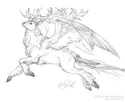Peryton Drawing Jpg 812 661 Pixel Mythical Creatures Drawings Mythical Creatures Art Creature Drawings