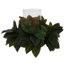 Candles for centerpieces at a wedding add elegance and shine to the special day. Magnolia Leaf Candle Holder Centerpiece Hobby Lobby 1228923