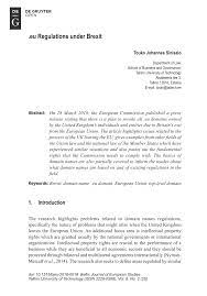 Pdf Eu Regulations Under Brexit