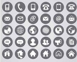 Hera Re 23 Sets Of Free Contact And Communication Icons In Vector And Psd Formats That You Can Use For Your Business Card Icons Resume Icons Communication Icon