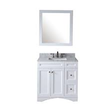 Maybe you would like to learn more about one of these? Virtu Usa Elise 36 In W Bath Vanity In White With Marble Vanity Top In White With Square Basin And Mirror Es 32036 Wmsq Wh The Home Depot