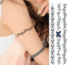 Arm Beautiful Lace Bracelet Style Tattoo Temporary Sticker Set For Arm Beautiful Bracelet Lace Set Sticke Tattoo Bracelete Feminino Tatuagens Tatoo