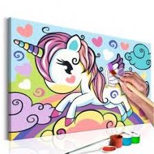 Materiel De Peinture Peindre Un Tableau Toiles A Faire Soi Meme Papier Peint Licorne
