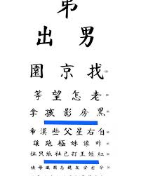 Chinese Eye Chart Poster