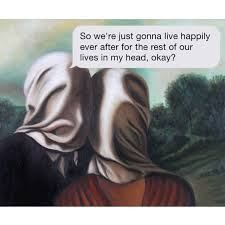Texts From Your Existentialist On Instagram Just Longing W Lesamants By Renemagritte Classical Art Memes Art Parody Existentialist