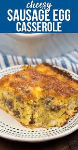 Cheesy Egg Breakfast Sausage Casserole Crazy For Crust Recipe Breakfast Recipes Casserole Breakfast Casserole Sausage Sausage Egg Casserole