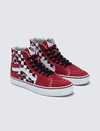 Black And White Checkered High Top Vans Vans Checker Flame Sk8 Hi Checker Vans Flame Vans Vans Checkered High Top Vans